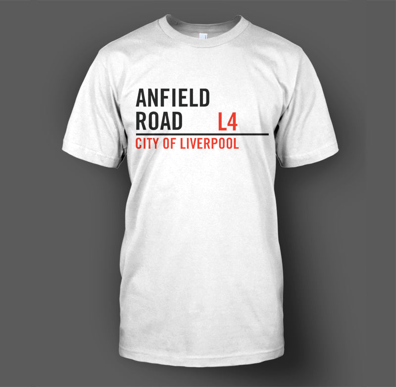 Liverpool Anfield Road Sign T-Shirt